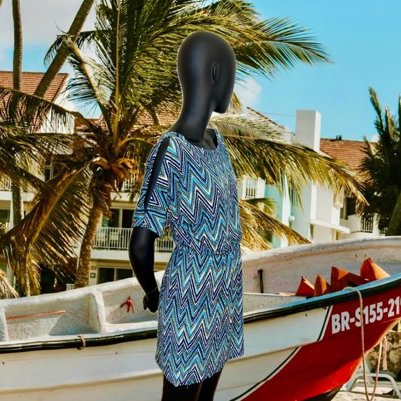 Mini Beach Dress with Cut-outs - Picture 1 of 6